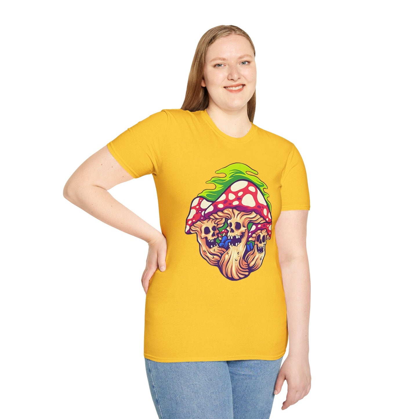 Mashroom Tee Shirt Unisex Softstyle Gildan 64000 Cotton With Funny Mashroom Design