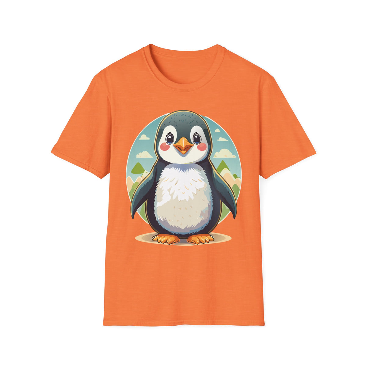 Cute Cartoon Penguin T-Shirt | Cute Penguin Illustration Tee, Winter Animal Shirt