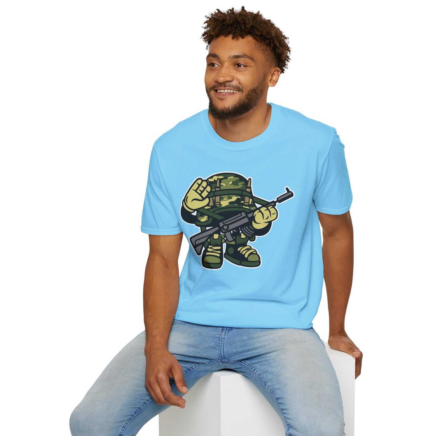 Cartoon T Shirt Animation Tee Funny Art Design Unisex Softstyle 64000 Lightweight Cotton Tee