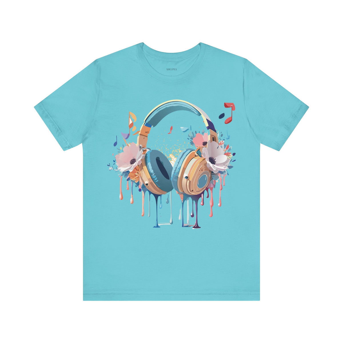 Music Graphic Unisex Cotton Bella+Canvas Tee with Art Design m140