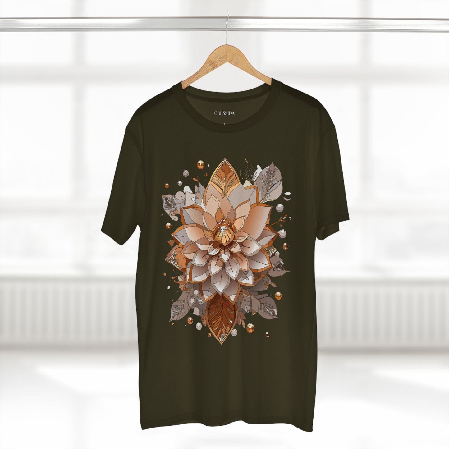 Floral Graphic T-Shirt Unisex 100 Cotton Art Design with Antique Flowers Tee 4