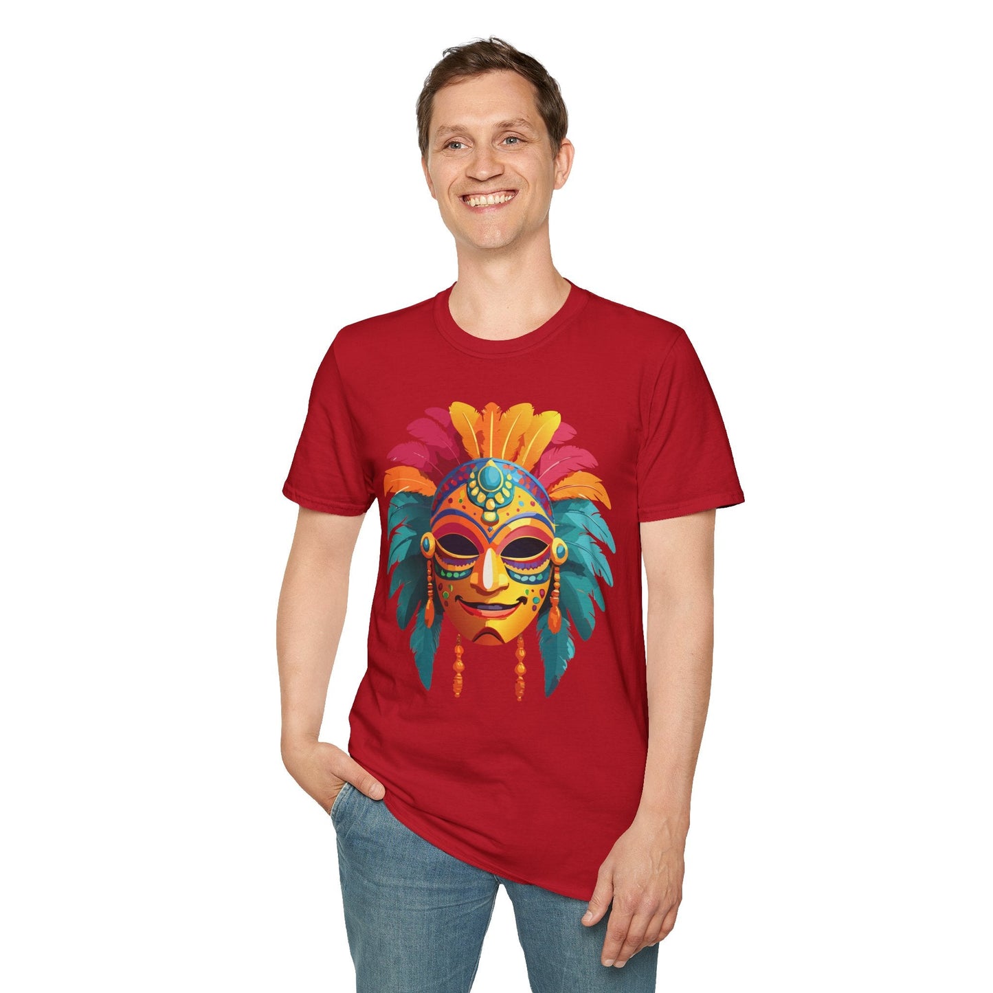Mask Graphic Unisex Cotton Masquerade Design Artwork Tee 5