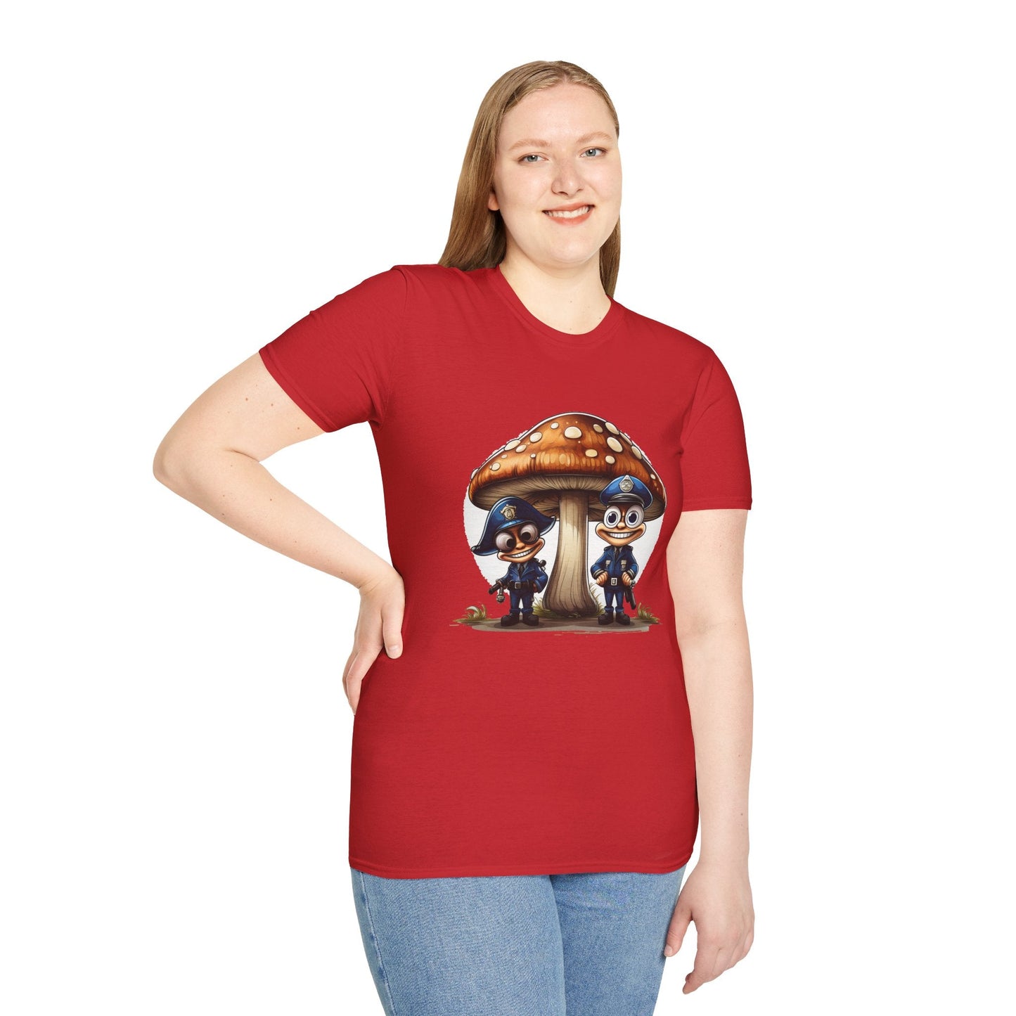 Funny Mashroom Graphic Unisex Softstyle Cotton With Cartoon Illustration Design 11