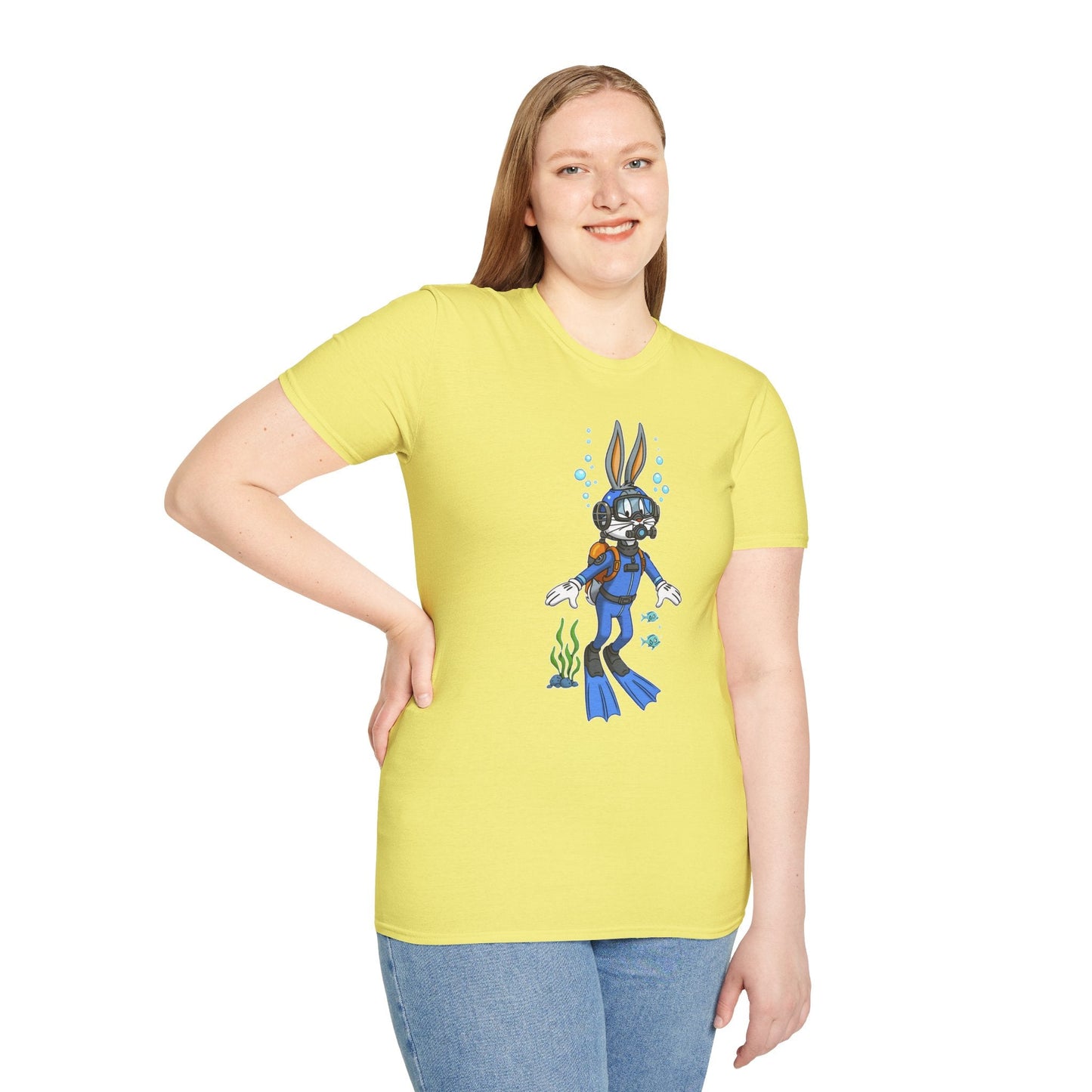 Bugs Bunny T Shirt Unisex Short Sleeve Cartoon Tee Gildan Softstyle 64000 Cotton