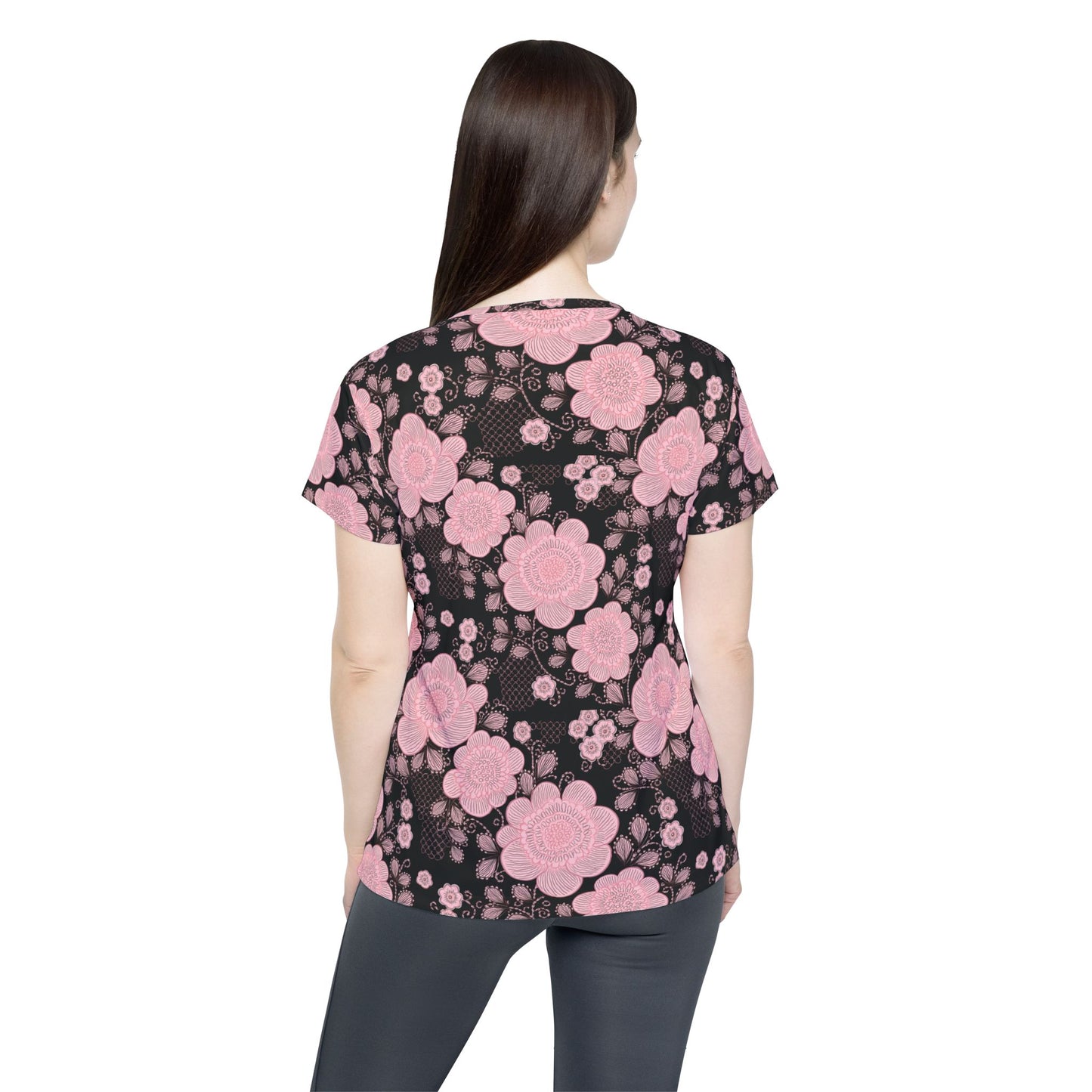 Lace Print Poly Shirt, Poly Shirt with Lace Print, Lace Shirt 64