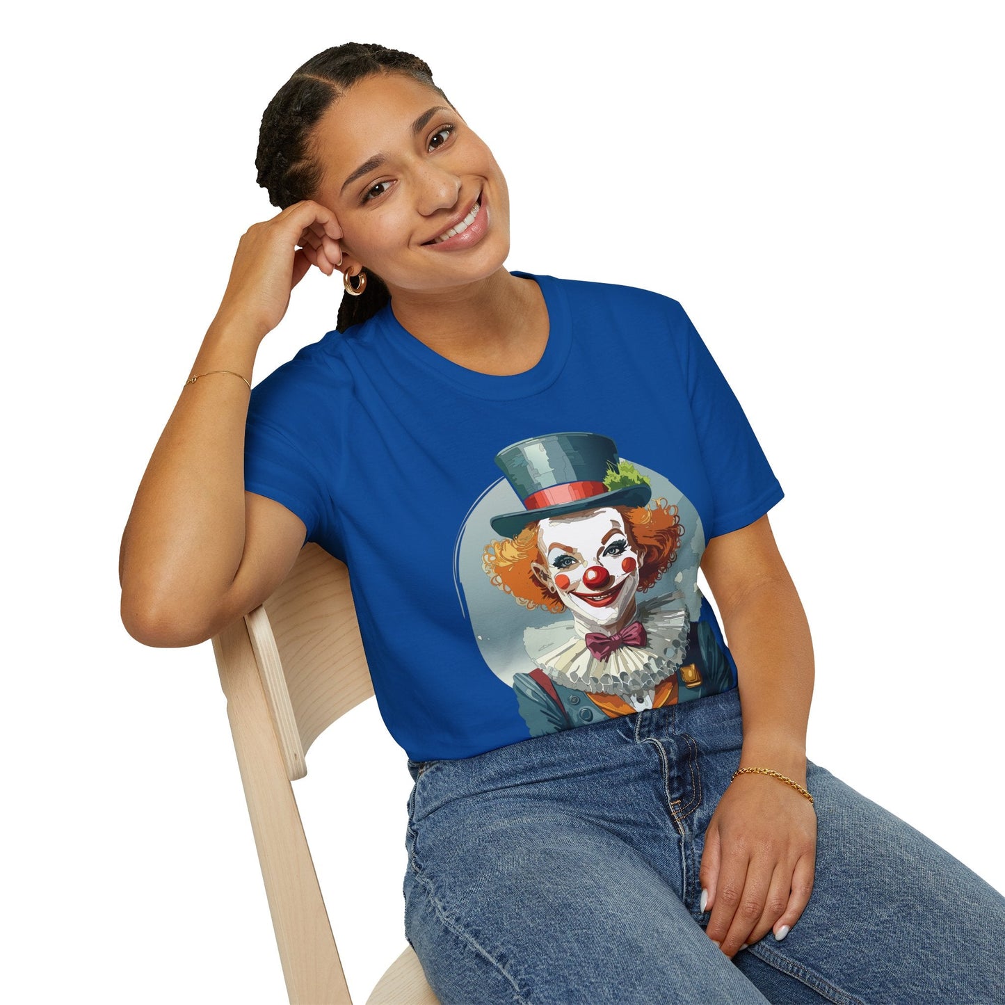 Unisex Clown Shirt Funny Man Circus Design Hundred Percent Ring Spun Cotton Gildan Softstyle Tee