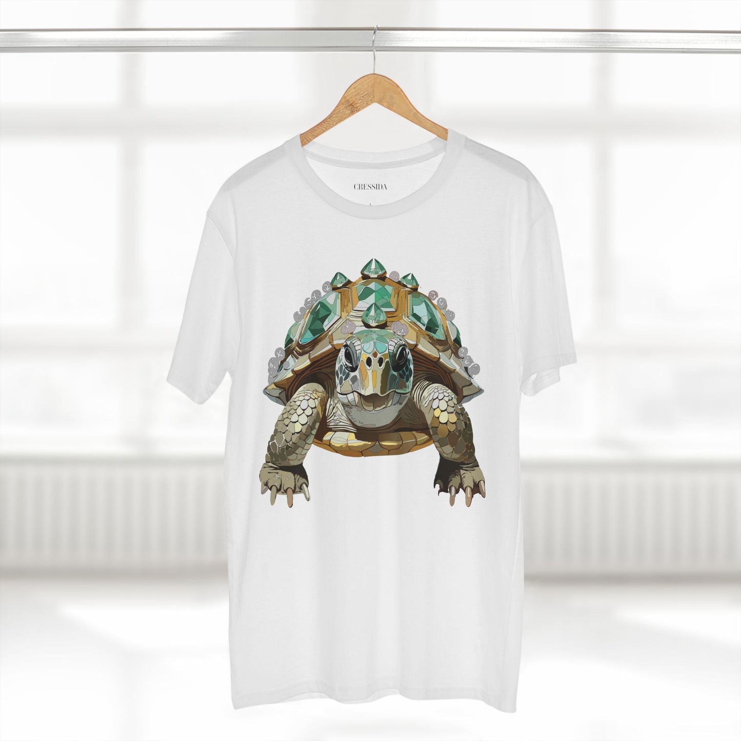 Turtle Graphic Unisex 100 Cotton Tee With Unique Animal Golden Medallion Art Design 29