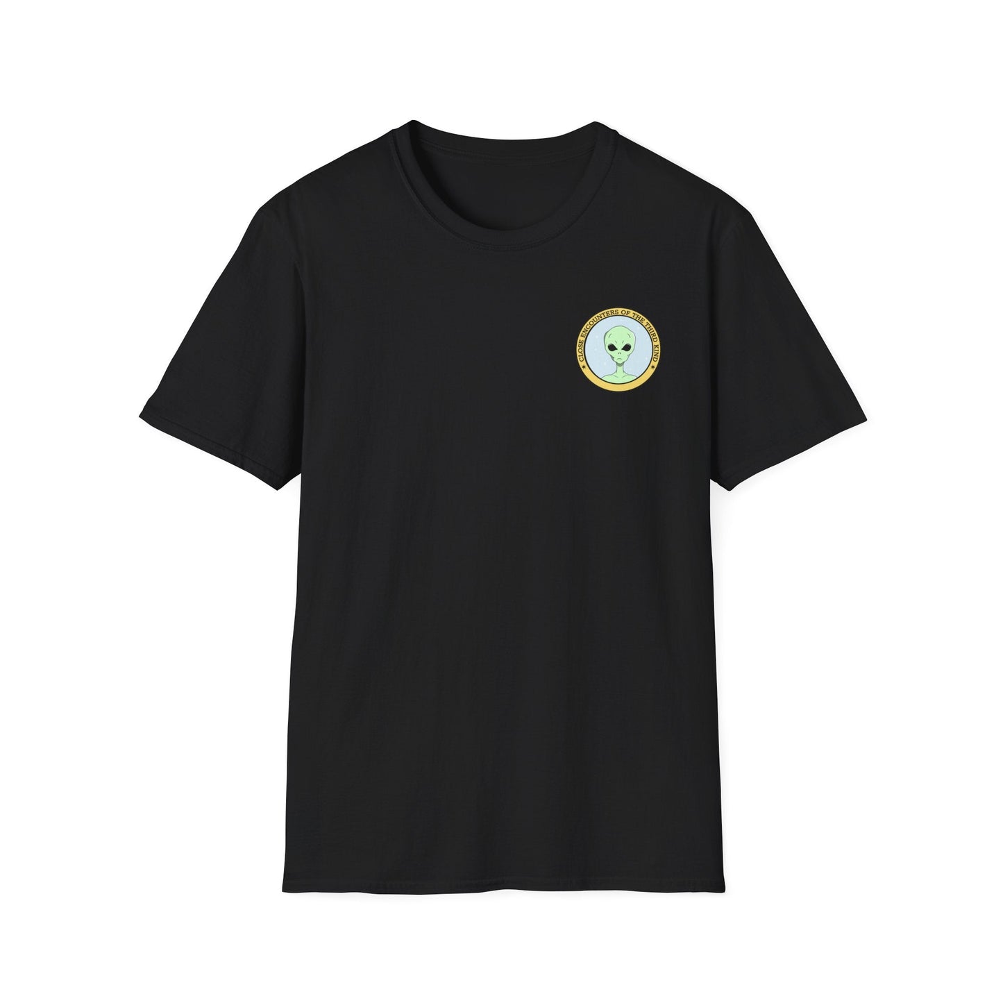 Alien Badge TShirt  Small Chest Logo I Believe Retro Space Tee