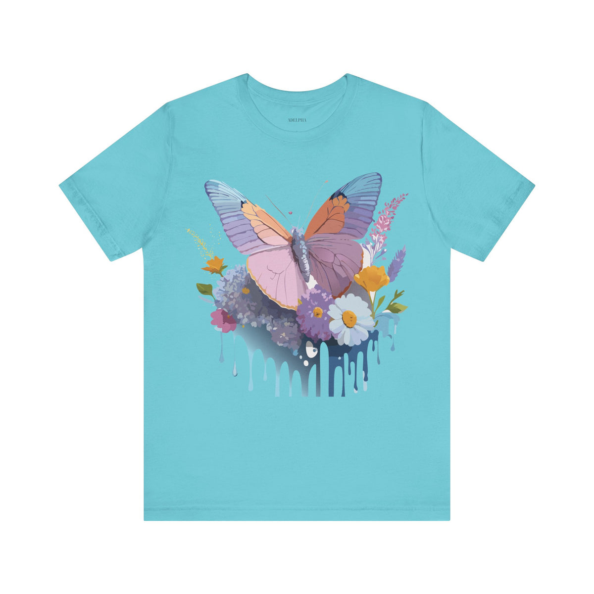 Butterfly Graphic Unisex Cotton Bella+Canvas Tee with Art Design n40