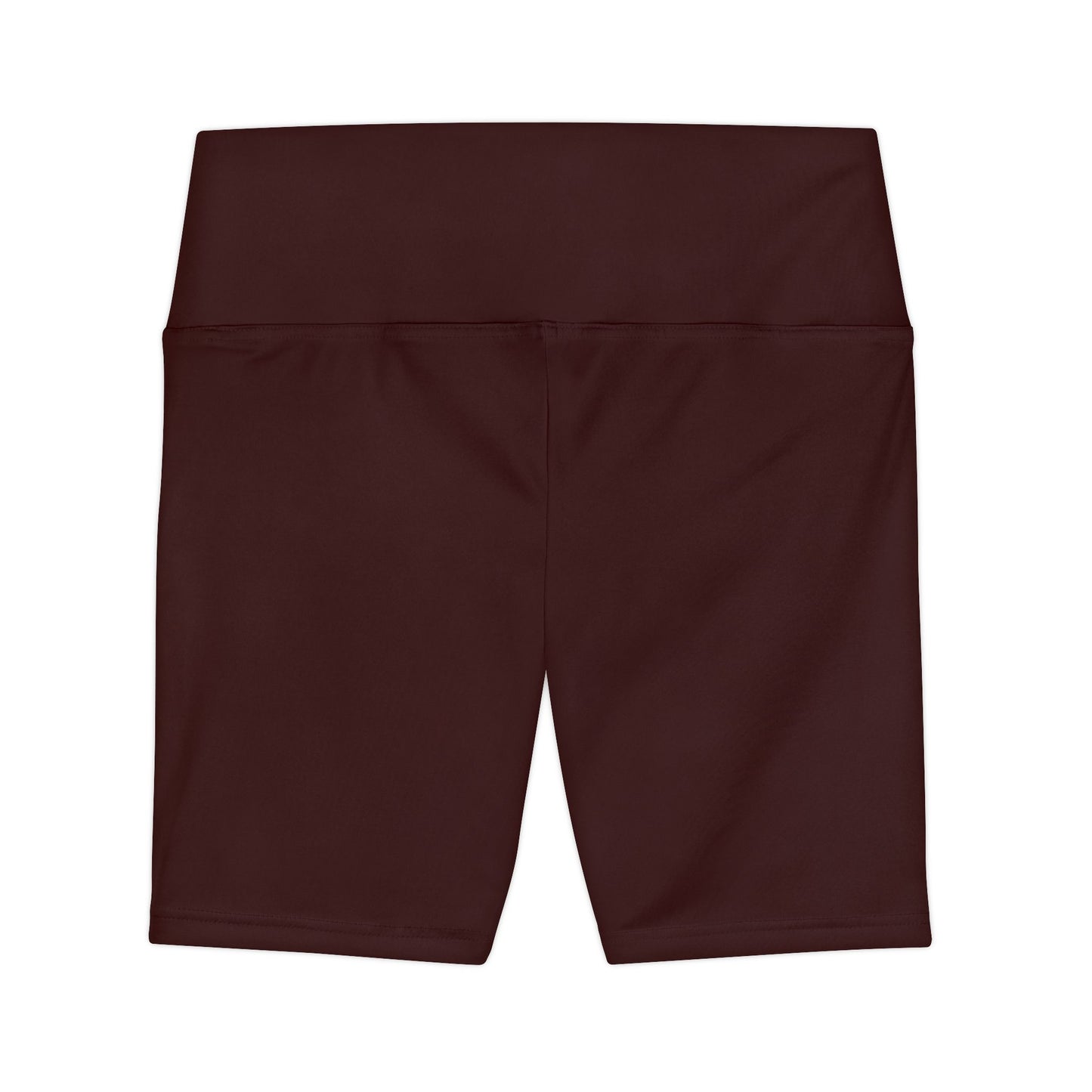 Rich Mahogany High-Waist Women's Workout Shorts — Comfortable Maroon Active Bike Shorts