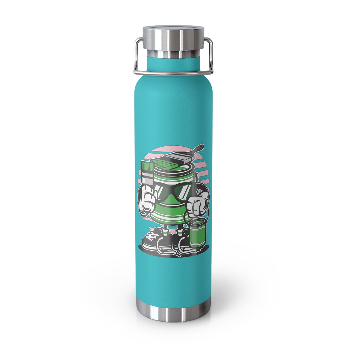 22oz Copper Insulated Water Bottle with Cartoon Design - CV96