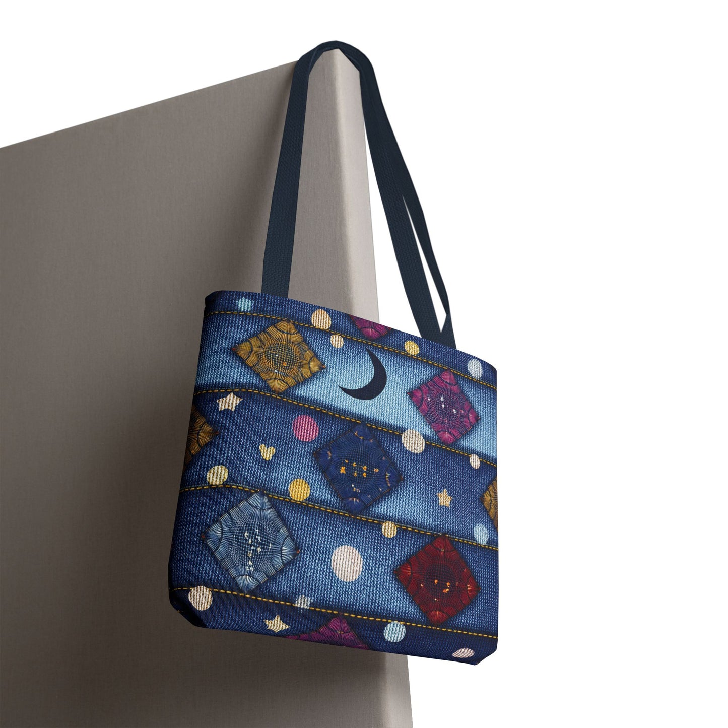 Denim Fabric Imitation Print Unisex Canvas Bag Poly Spun 3 Sizes Tote Bag 183