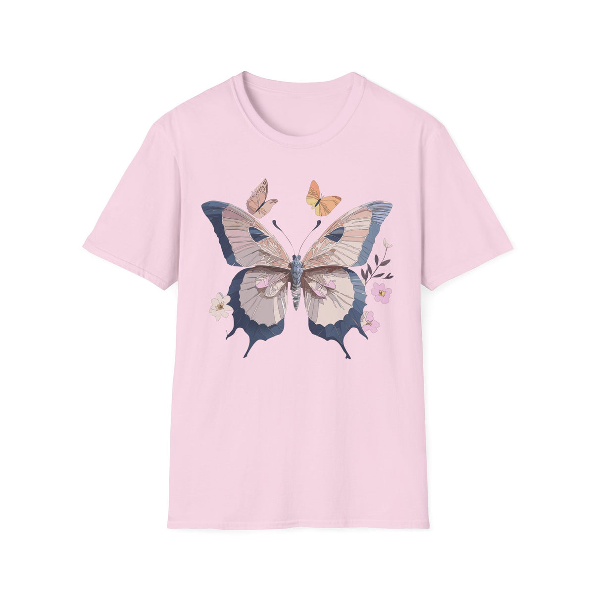 Pastel Butterfly Floral Wings Graphic Design Unisex 100 Cotton Gildan T-Shirt