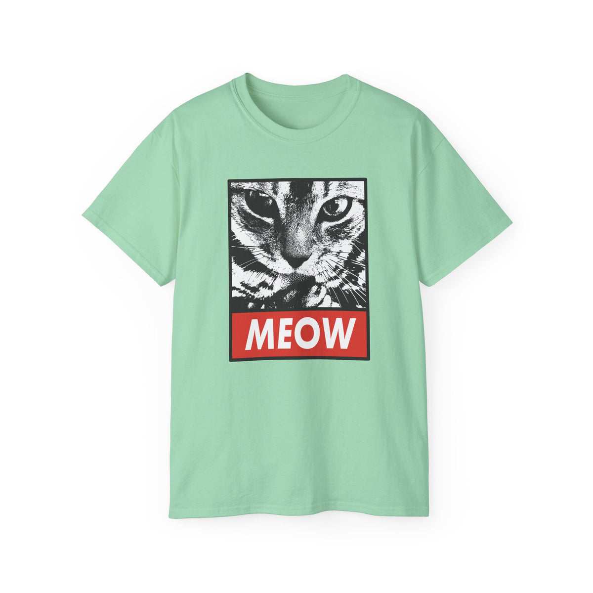 MEOW Cat Face Tee | Retro Pop Art Cat Graphic T-Shirt