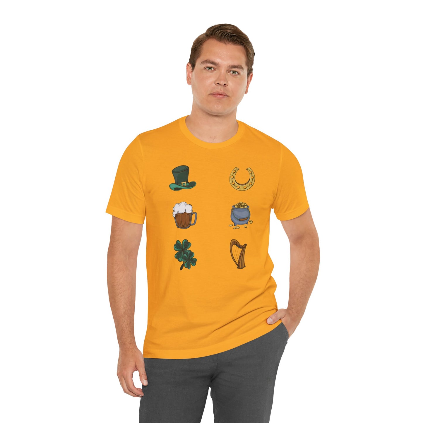 Unisex Cotton Tee Shirt with Lucky Prints