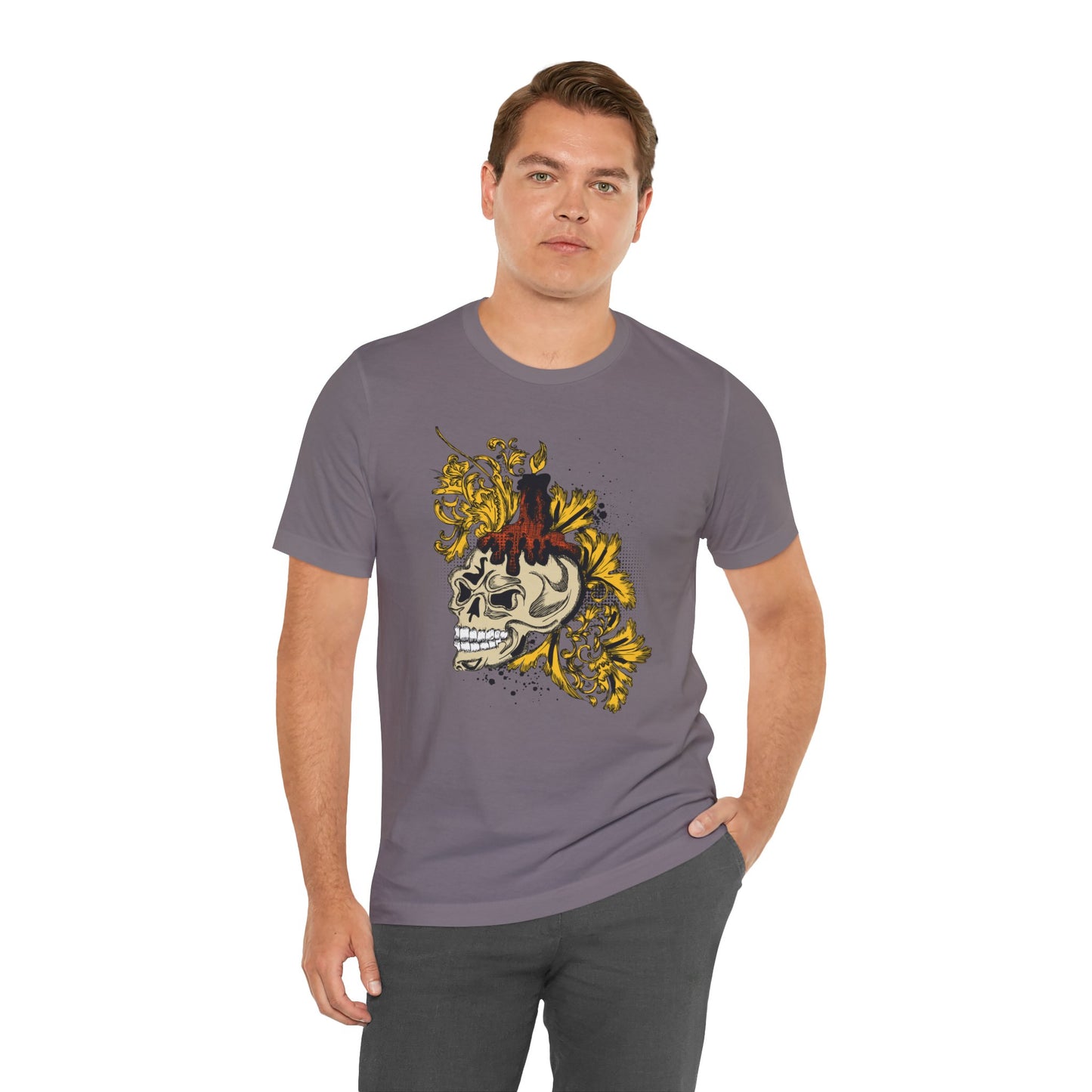 Rock Skull Graphic Design Tee, Skull Shirt, Vintage Tees, Art Design T-Shirt, Vintage Graphic Tee, Art Shirts with Skulls 3