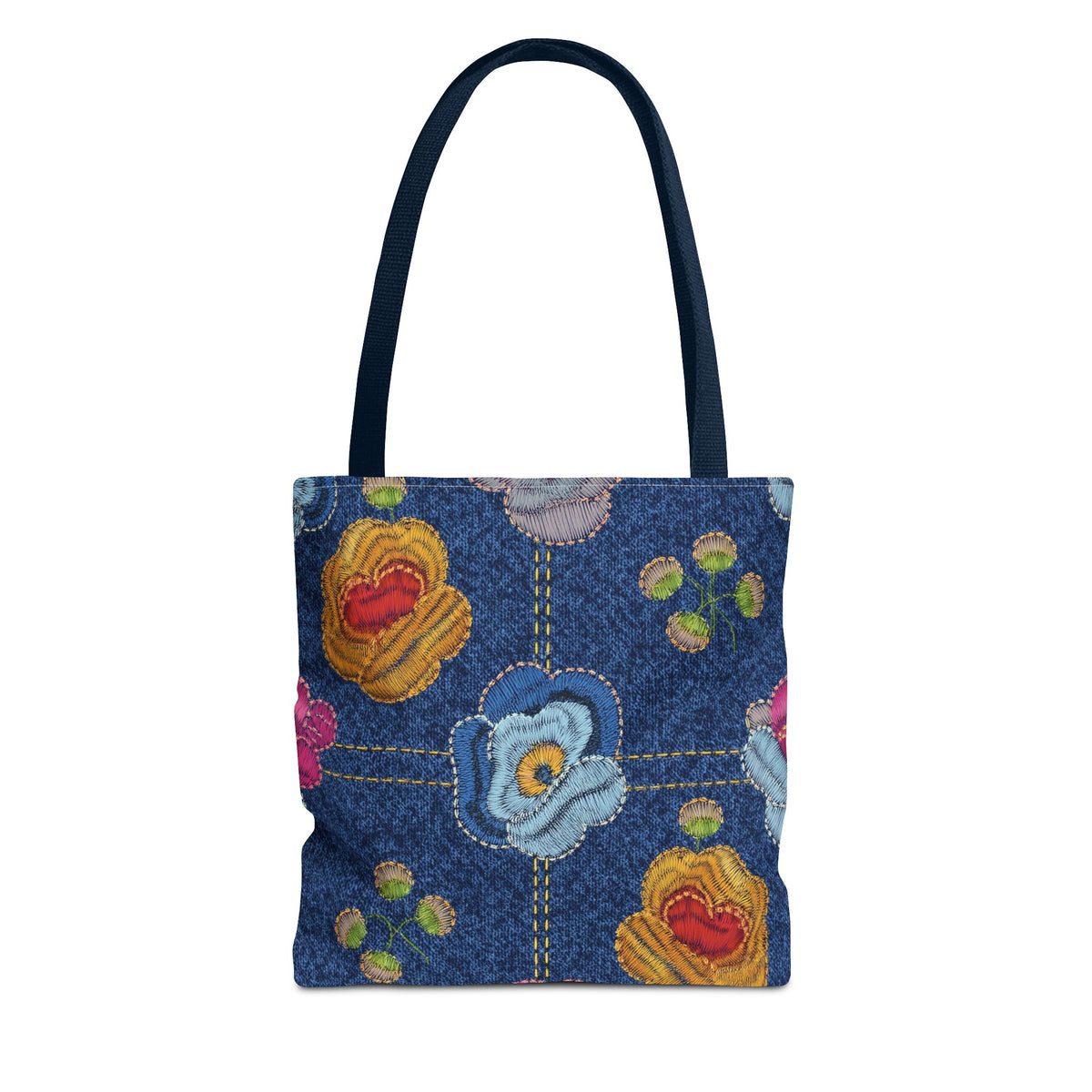 Denim Fabric Imitation Print Unisex Canvas Bag Poly Spun 3 Sizes Tote Bag 163