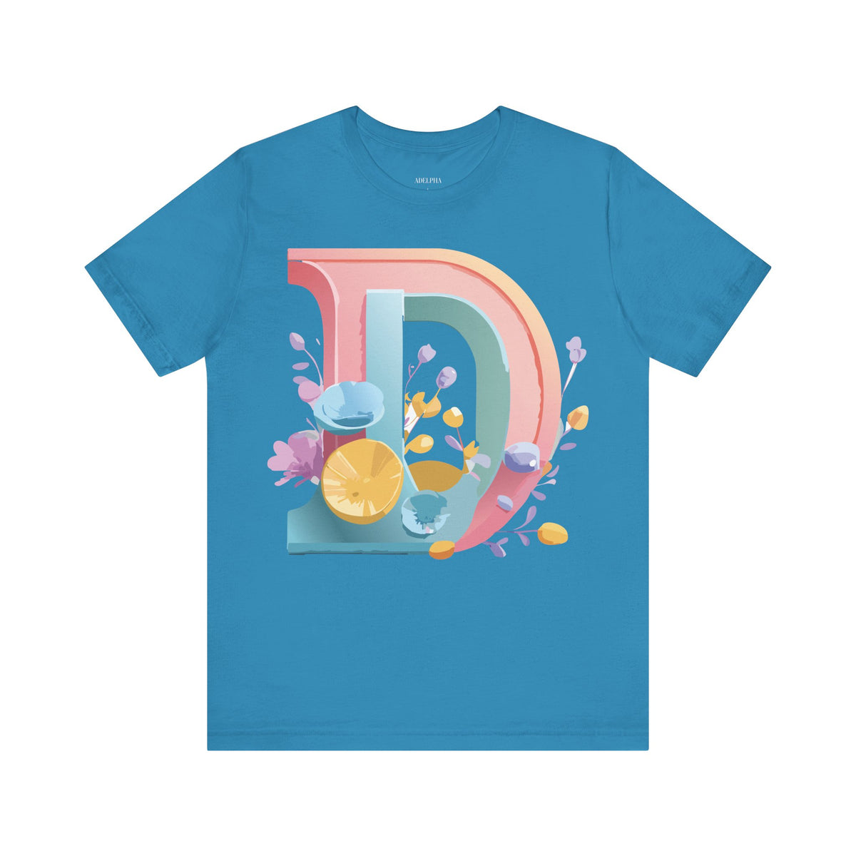 Letter D Graphic Unisex Cotton Bella+Canvas Tee with Art Letter Design