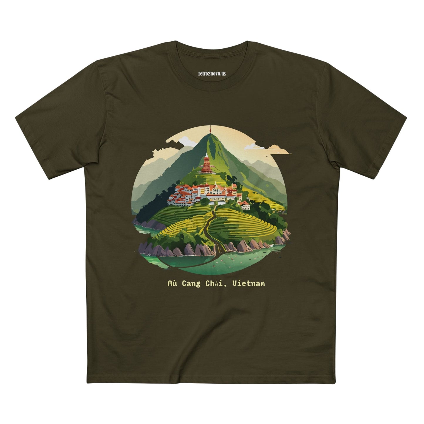 Retro2Nova Unisex Premium Cotton Staple Tee With Original Art Design Vietnam Travel Shirt
