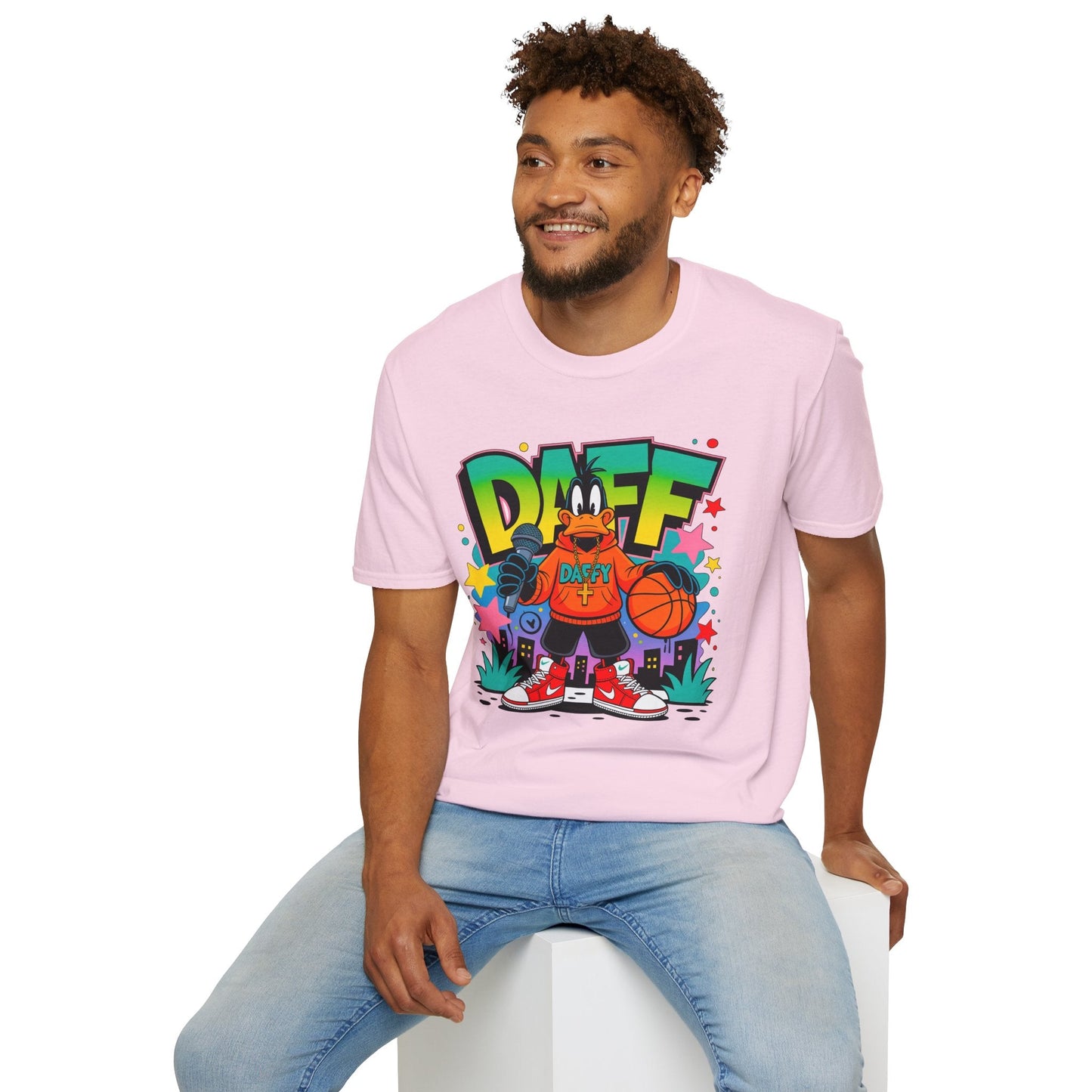 Unisex Cartoon T Shirt With Animation Design Funny Animals Tee Gildan Softstyle 64000