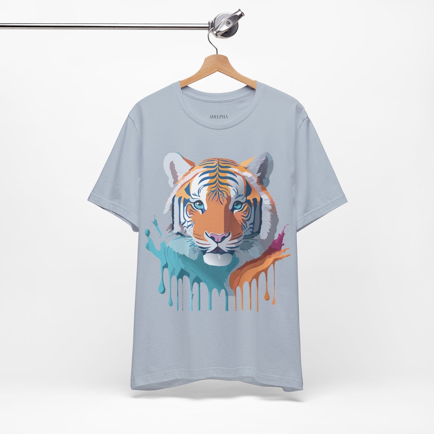 Tiger Graphic Tee Unisex Short Sleeve Shirt With Vintage Inspired Adelpha Artwork