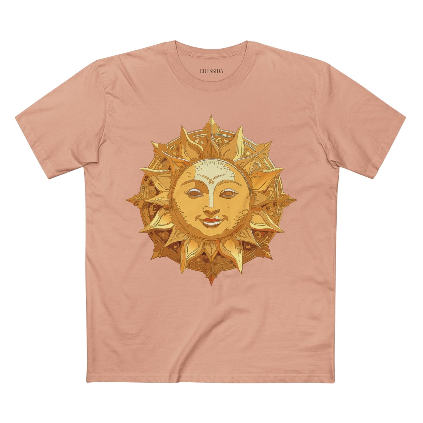 Gold Sun Graphic Unisex 100 Cotton T-Shirt with Golden Art Design 22