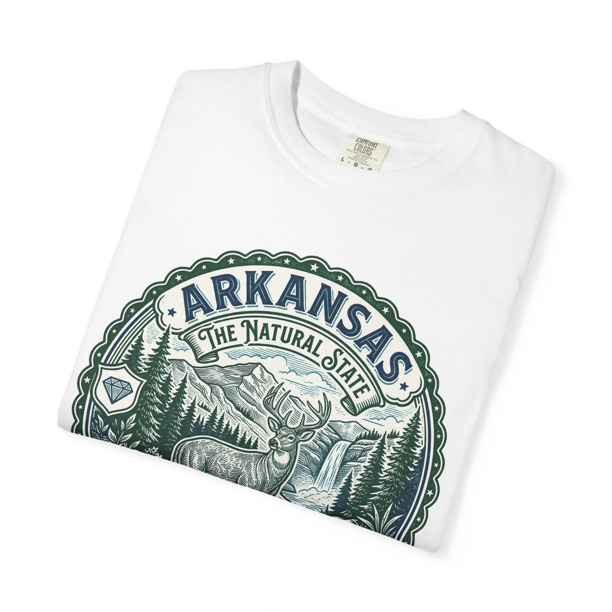 Arkansas Graphic Heavyweight Garment-Dyed Travel Tourist Graphic Gift Tee Unisex 100 Cotton Comfort Colors T-Shirt
