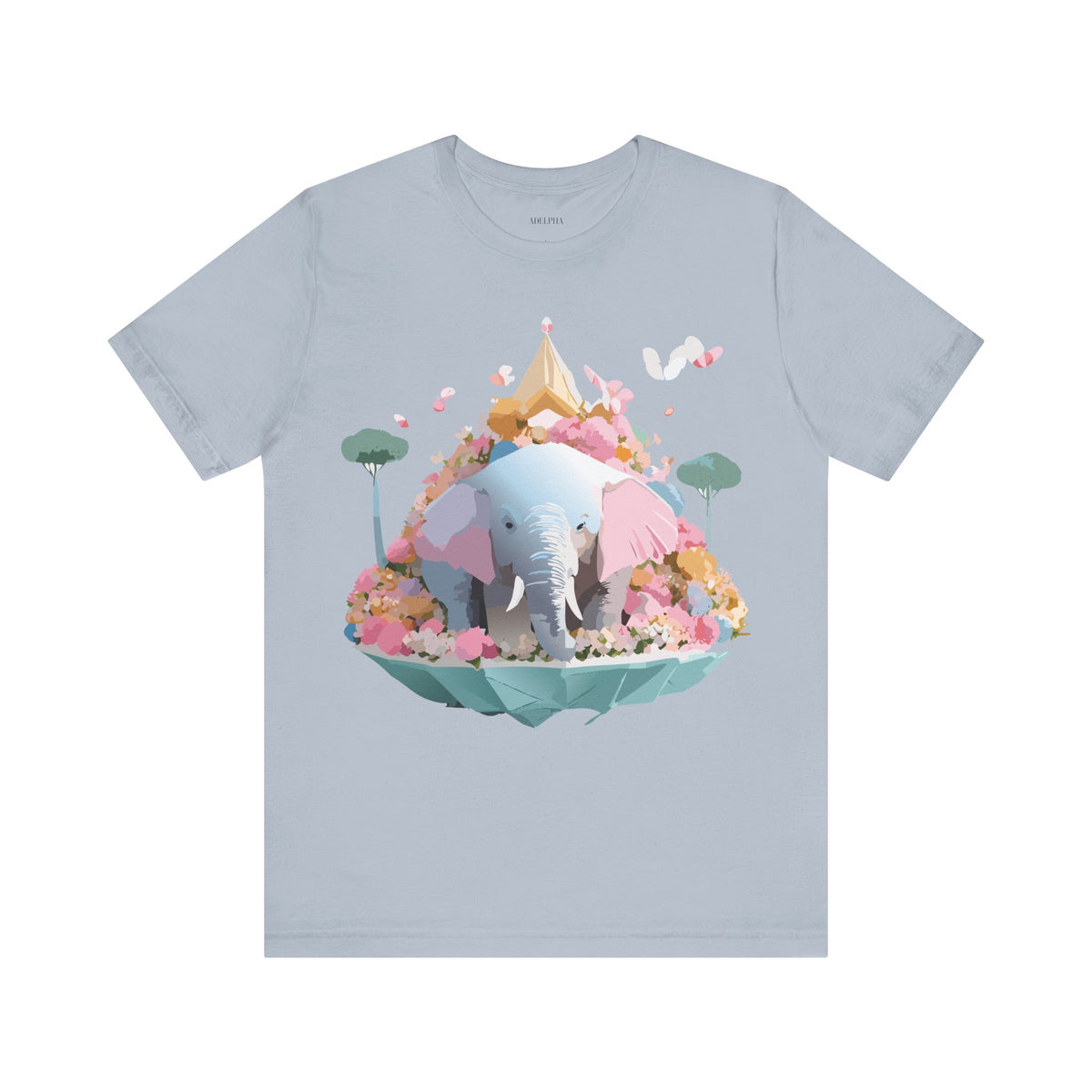 Elephant Graphic Unisex Cotton Bella+Canvas Tee with Art Animal Design d11
