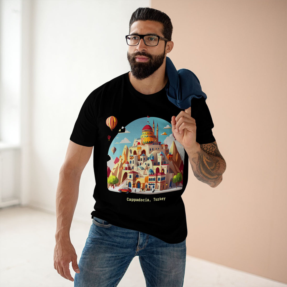 Cappadocia Cartoon Landscape T-Shirt | Turkey Hot Air Balloons