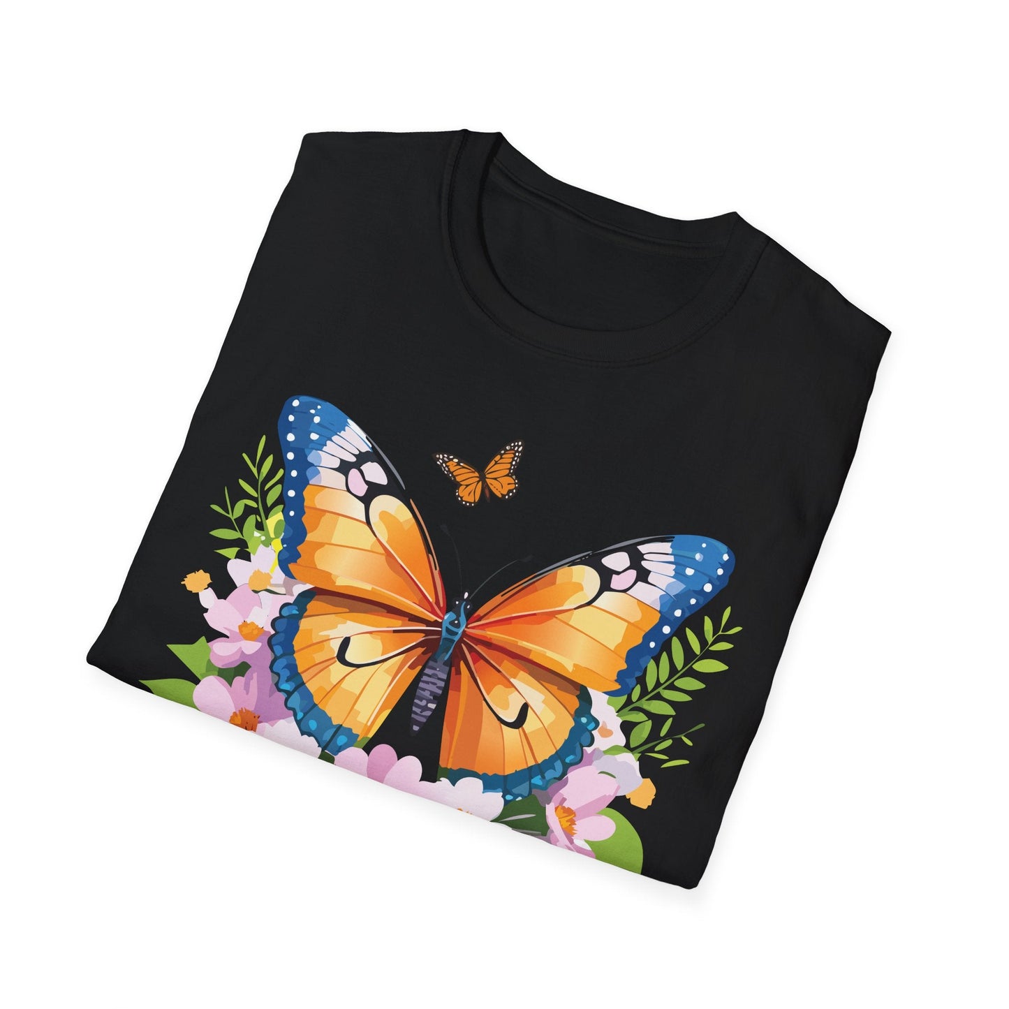 Butterfly Shirt Unisex Cotton Tee Monarch Butterfly Design Gildan Softstyle 64000 Short Sleeve