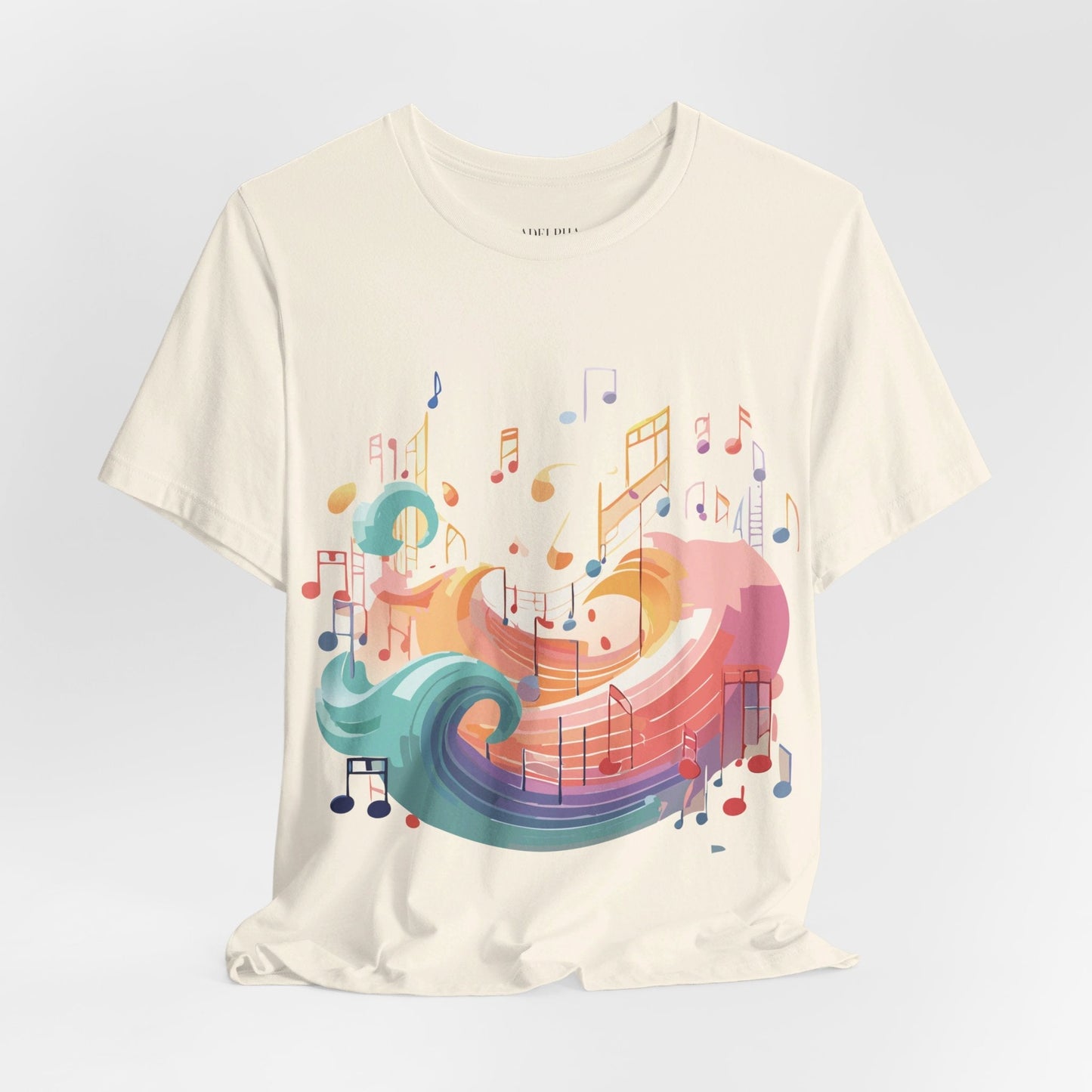 Music Graphic Unisex 100 Cotton Vintage Art with Musical Elements Tee 26
