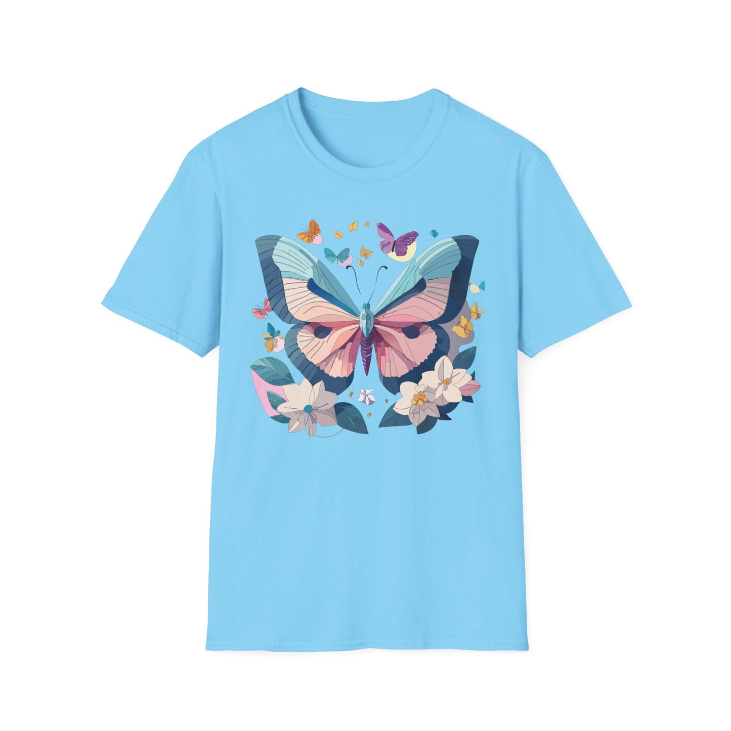 Butterfly Shirt Unisex T Shirt Softstyle Gildan 64000 Ring Spun Cotton Monarch Design