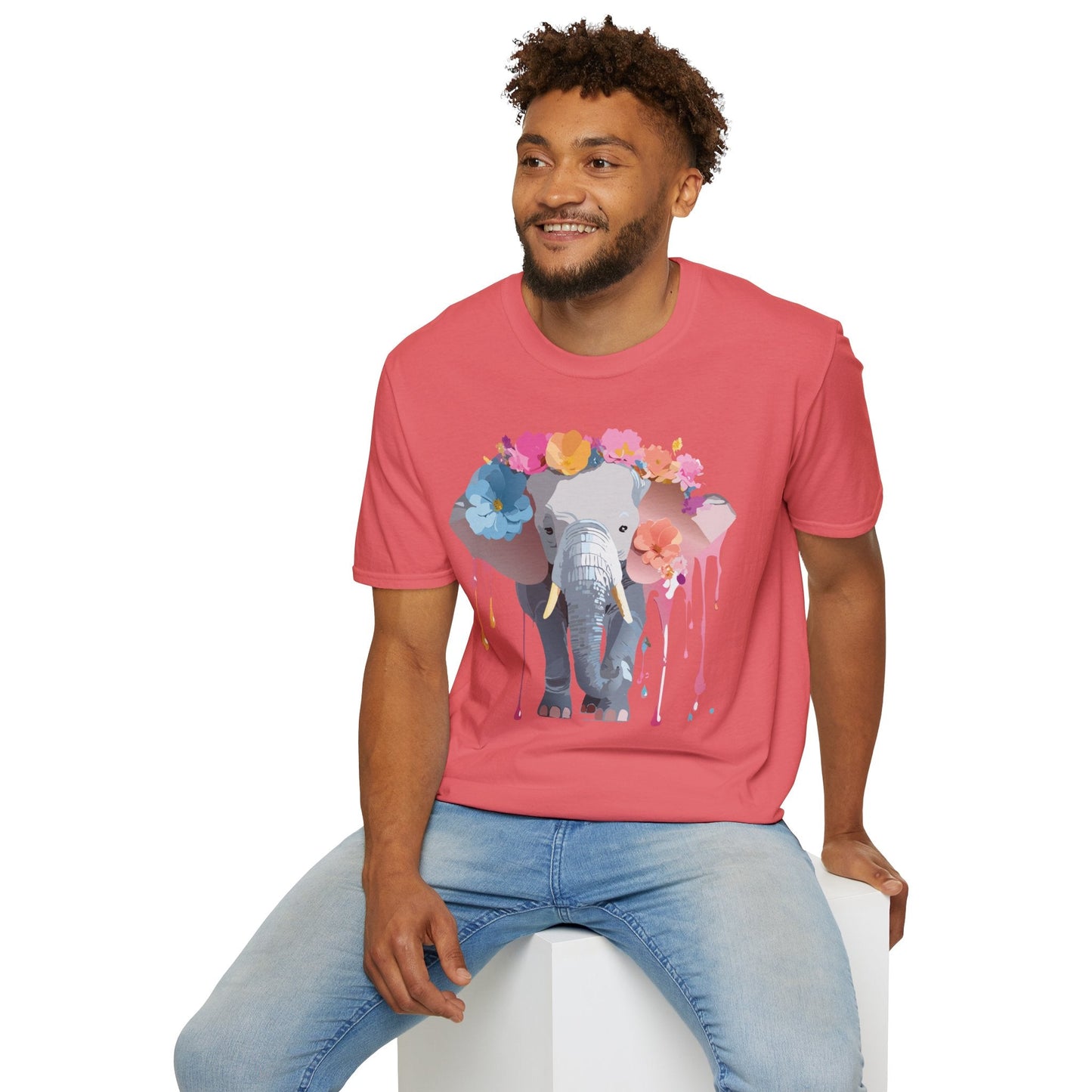 Elephant T Shirt Unisex Softstyle Gildan 64000 Elephant On T Shirt Animation Animals Tee