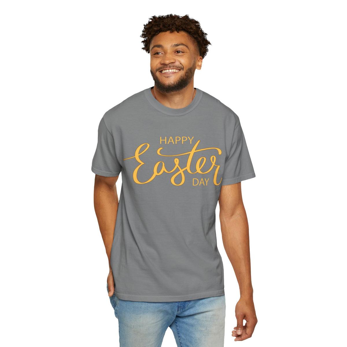 Happy Easter Day T-Shirt, Tee Shirt with Easter Signature, T Shirt with Easter Prints, Tee Shirt with Easter Design
