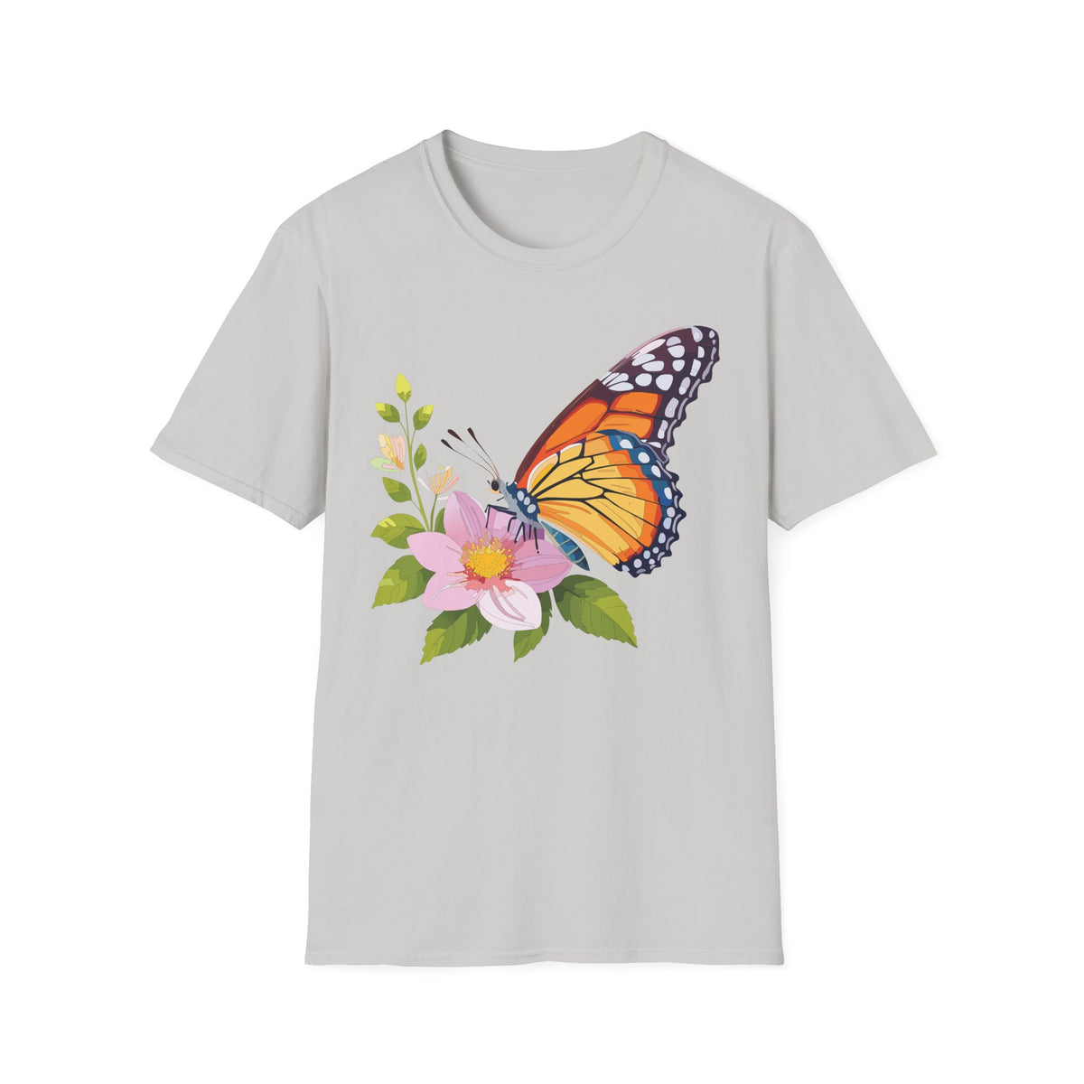 Butterfly and Wildflower Graphic Tee Unisex 100 Cotton Gildan T-Shirt