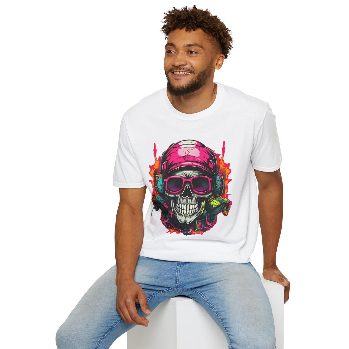 Skull Skeleton Graphic Tee Gildan Unisex 100 Cotton Tee Shirt h43