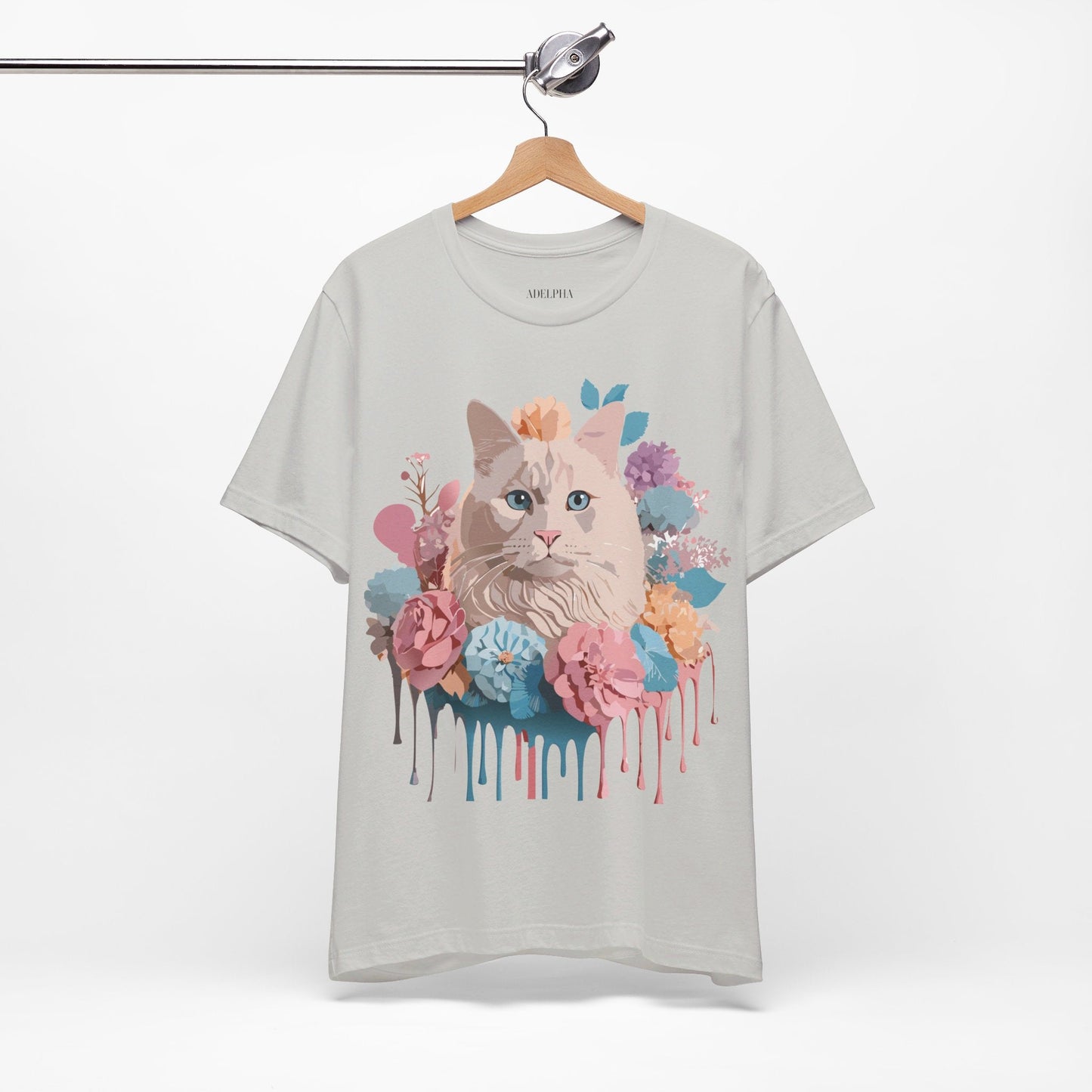 Cat Graphic Tee Unisex Short Sleeve Shirt With Vintage Art Adelpha