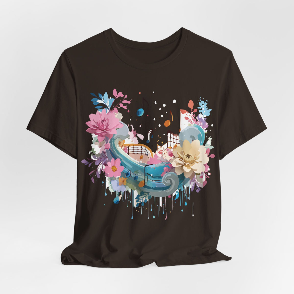 Music Graphic Unisex Cotton Bella+Canvas Tee with Art Design n177