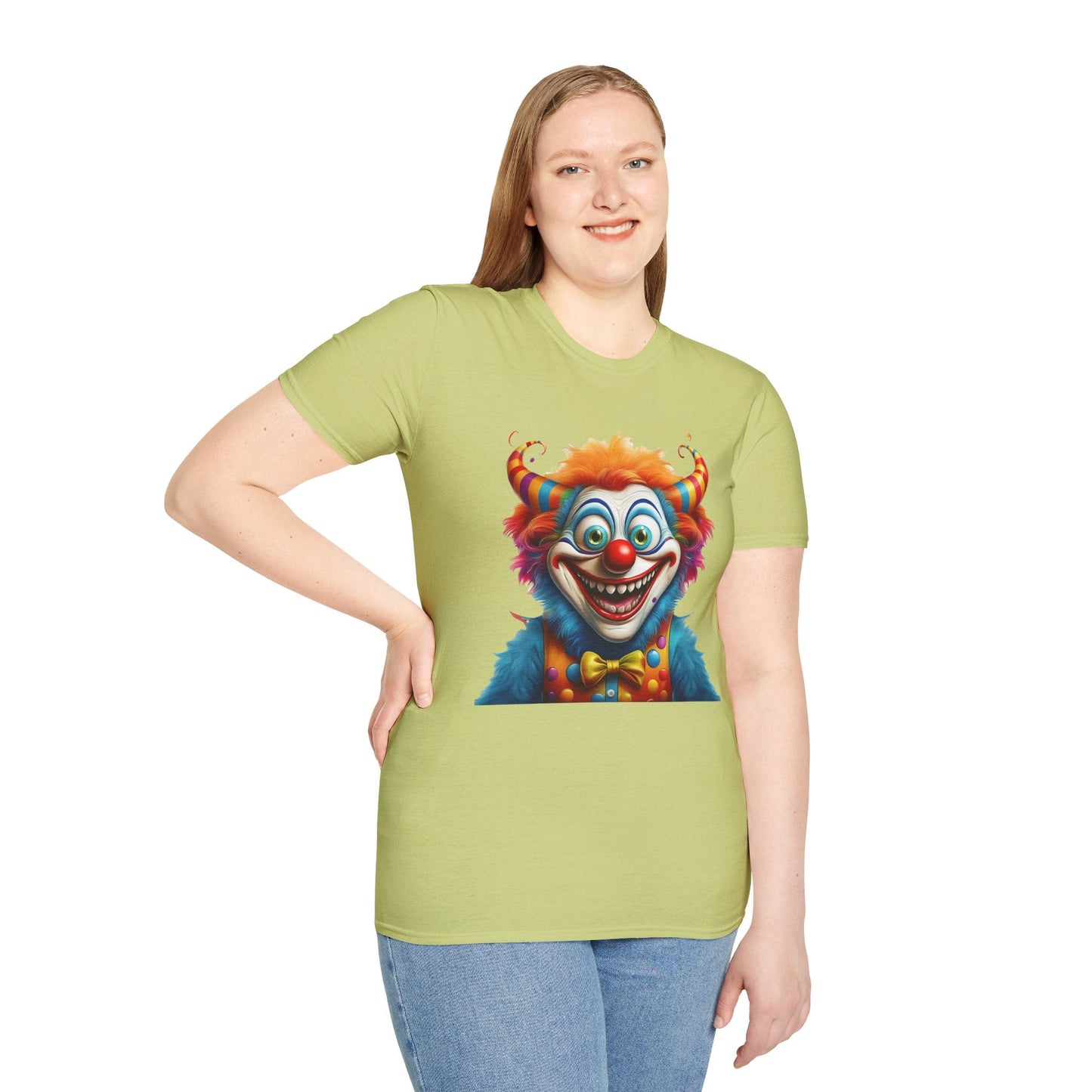 Unisex Clown Shirt Circus Tee Funny Man Shirt Scary Man Shirt Gildan Softstyle 64000