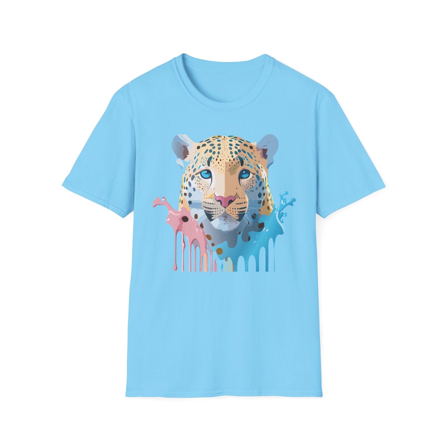 Unisex Cheetah Print Gildan Softstyle 64000 Short Sleeve T Shirt