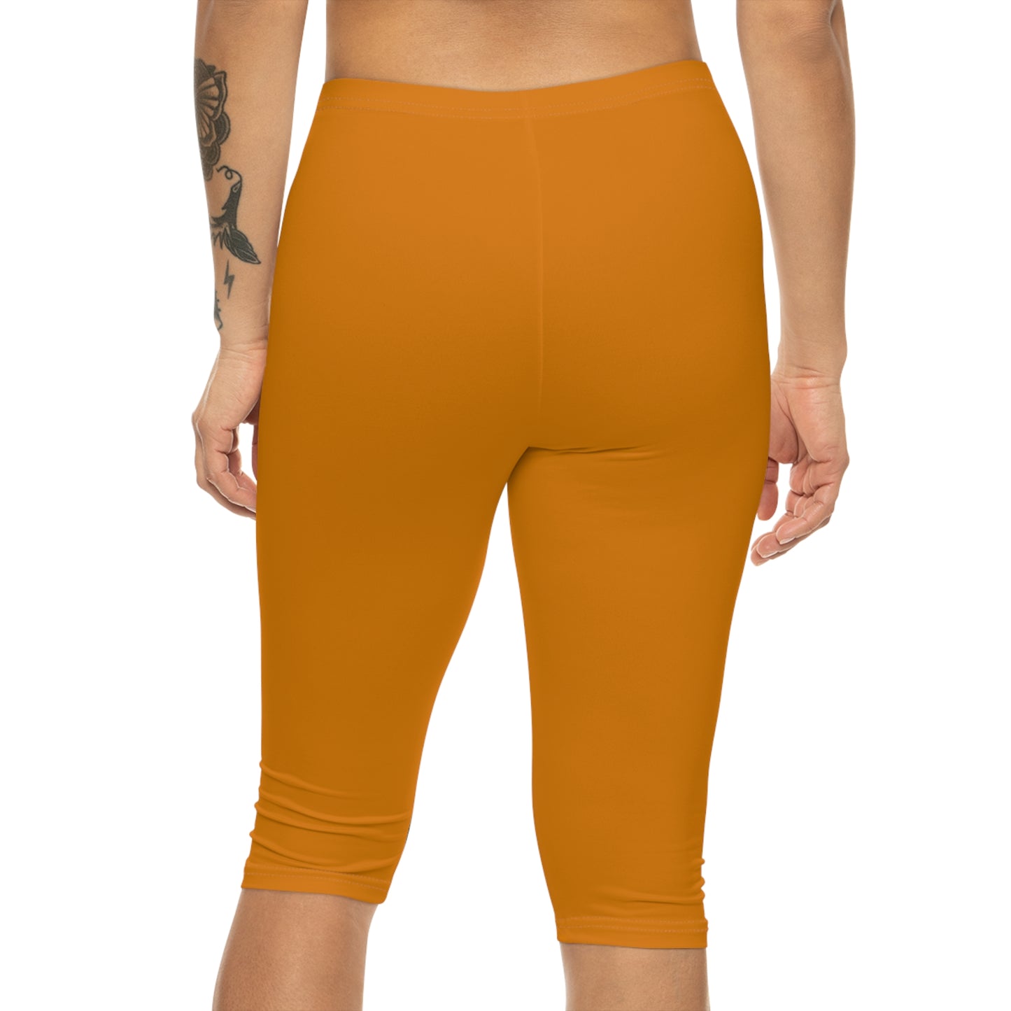 Amber Earth Color Women's Brushed Suede Poly Span Casual Capri Leggings XS-2XL