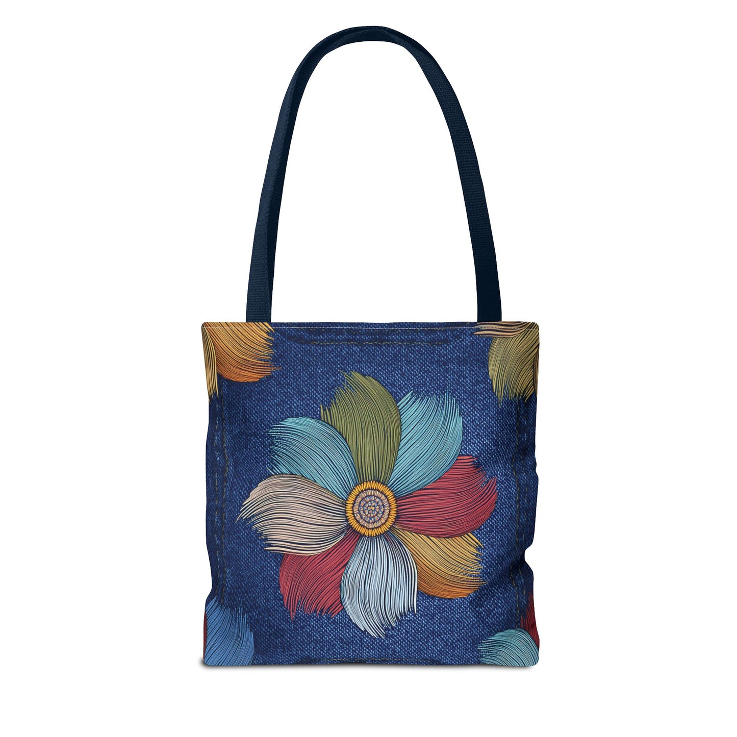 Denim Fabric Imitation Print Unisex Canvas Bag Poly Spun 3 Sizes Tote Bag 175