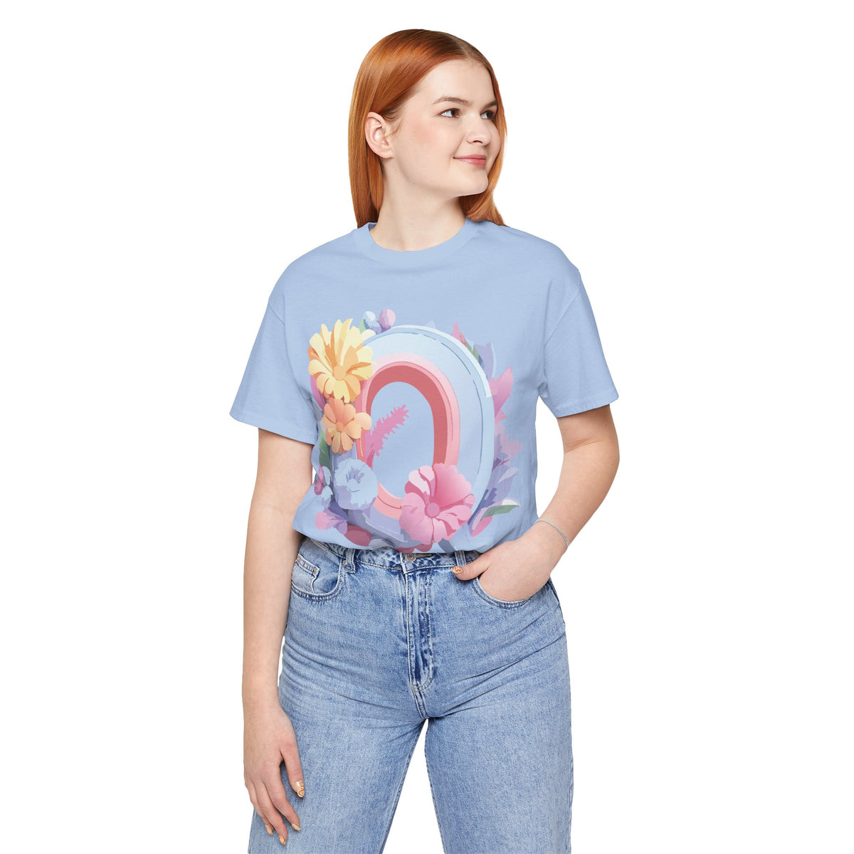 Letter Q Graphic Unisex Cotton Bella+Canvas Tee with Art Letter Design