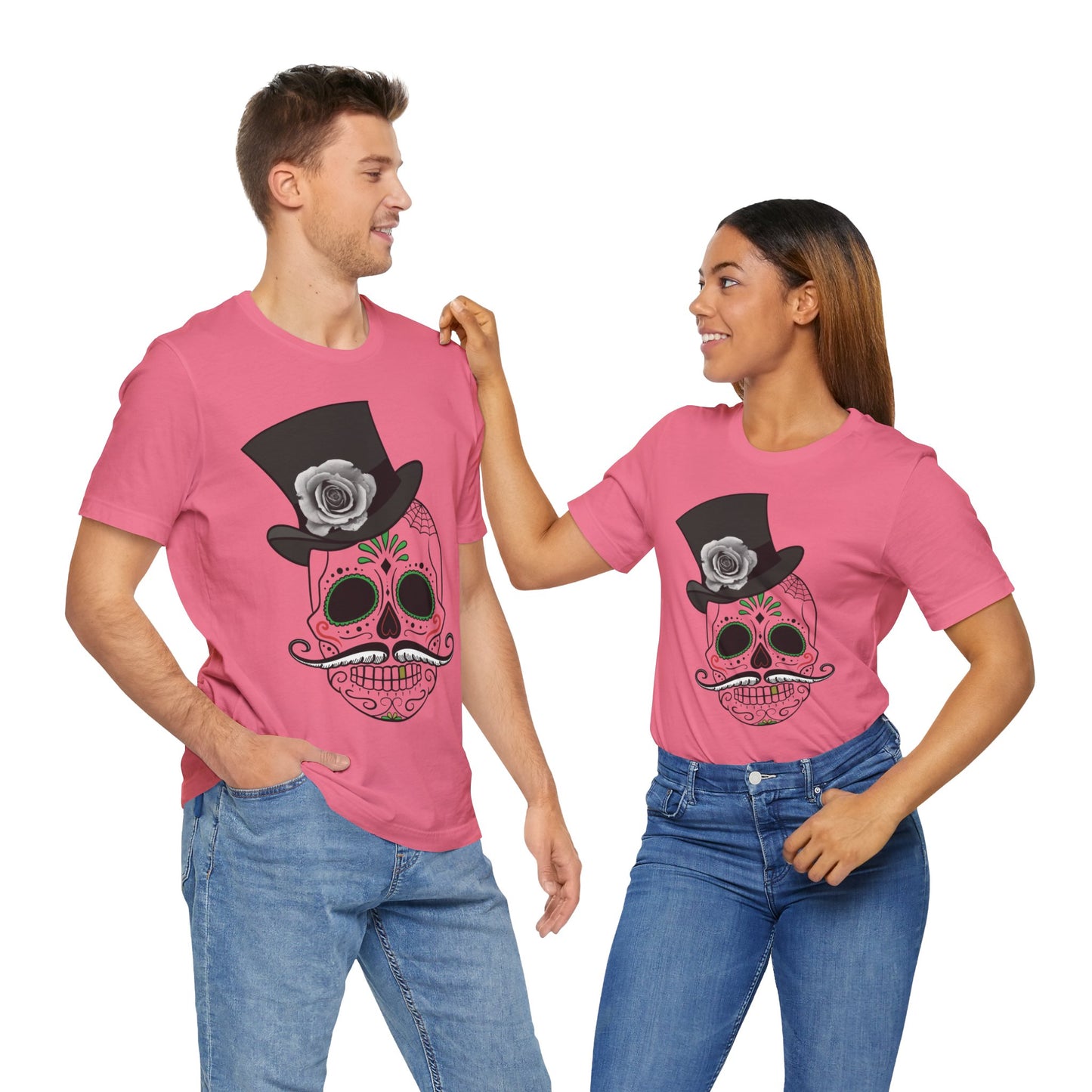 Unisex-T-Shirt aus Baumwolle mit Totenkopf