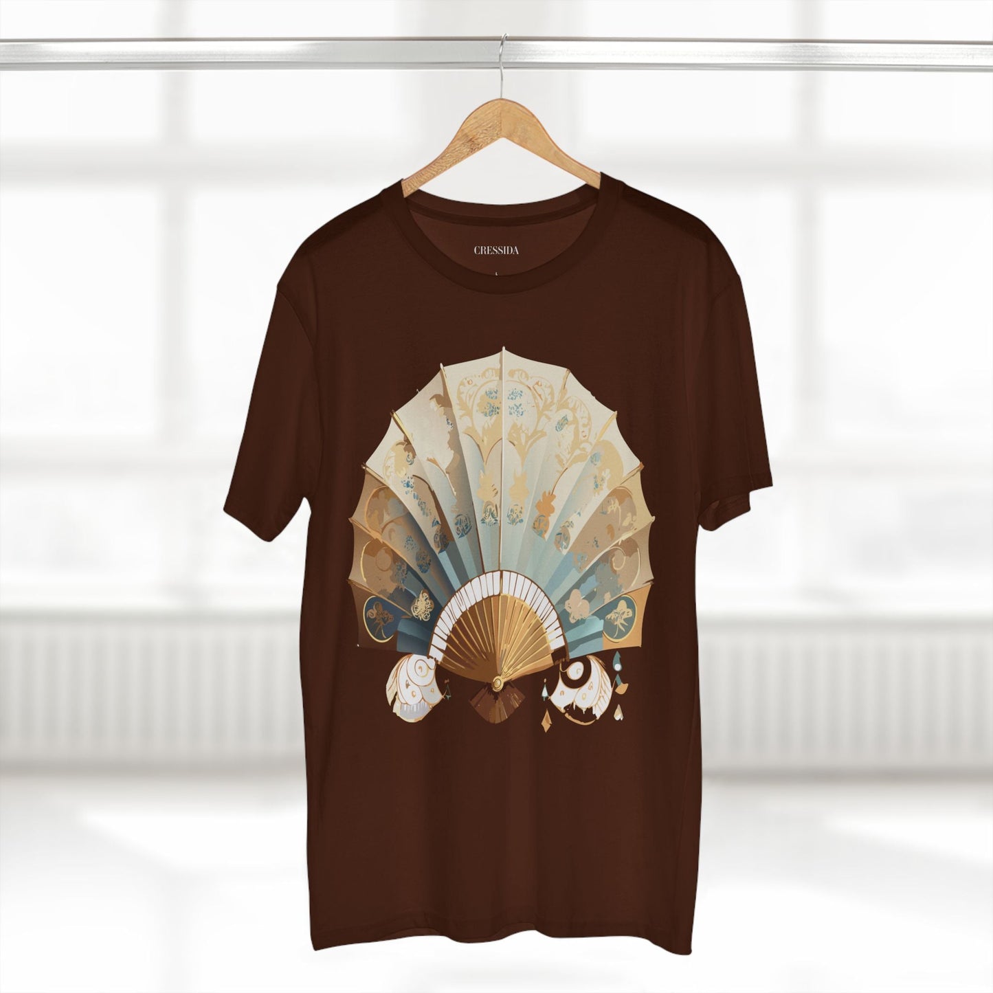 Antique Fan Graphic Design T-Shirt Unisex 100 Cotton Floral Carnival Artwork Tee 14