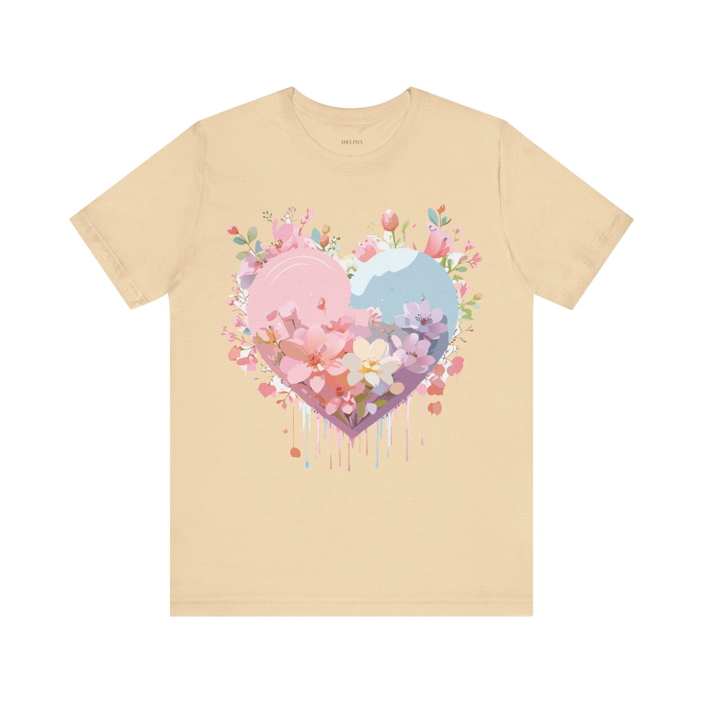 Valentine Day Graphic Unisex 100 Cotton Vintage Artwork with Love and Flower Design Tee 31