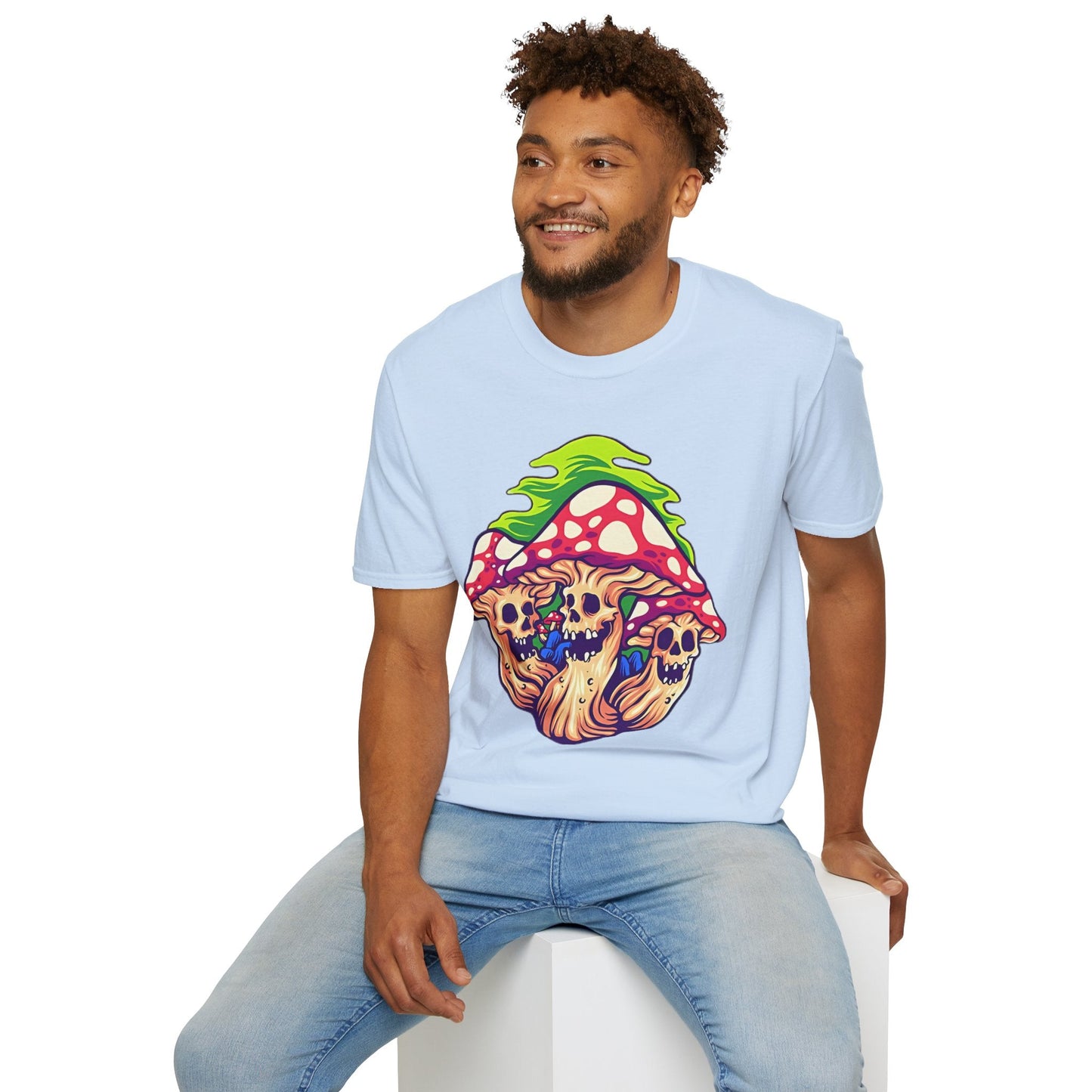 Mashroom Tee Shirt Unisex Softstyle Gildan 64000 Cotton With Funny Mashroom Design