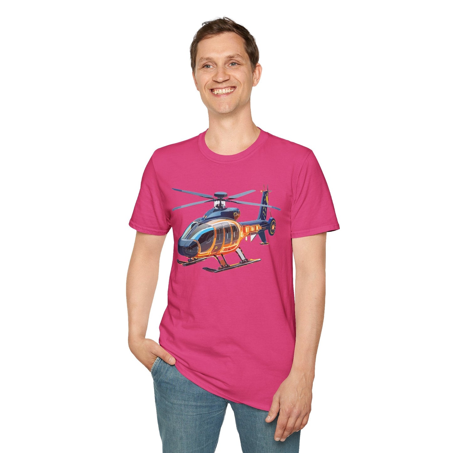 Chopper Helicopter Graphic Unisex Cotton Softstyle Short Sleeve Tee 5