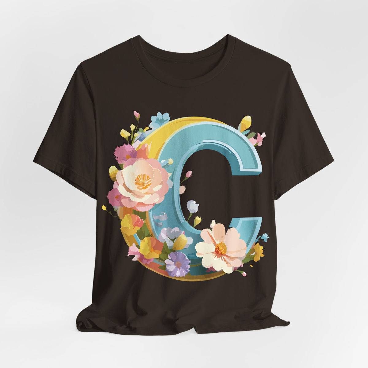 Letter C Graphic Unisex Cotton Bella+Canvas Tee with Art Letter Design
