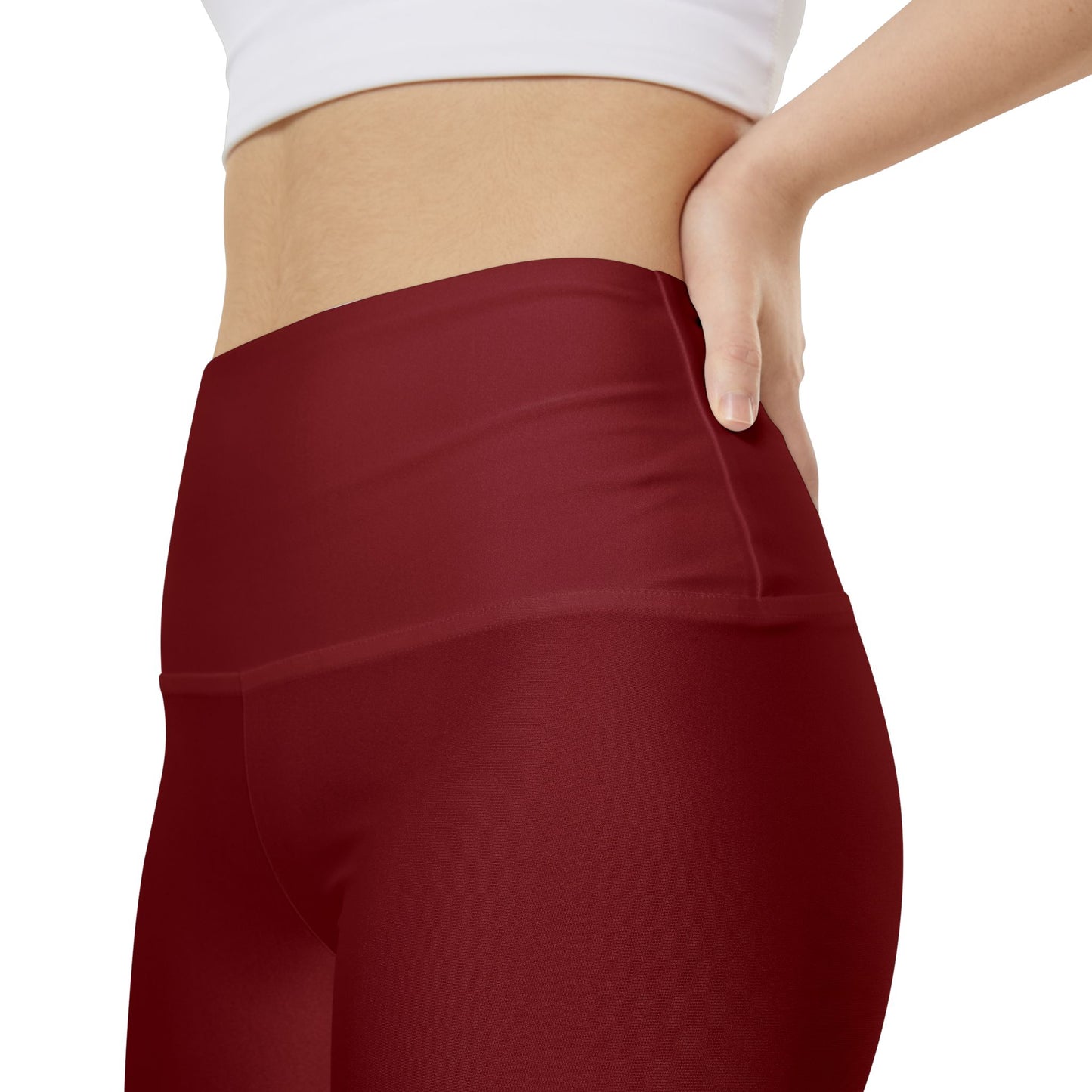 Maroon Red High-Waist Women's Workout Shorts — Comfort Biker Activewear